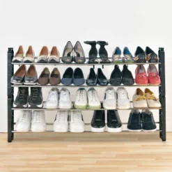 Seville Classics 4 Tier Expandable Stackable 20 Pair Shoe Rack Organizer -HOMCOM Store GUEST 899df8a2 5374 4395 a221 913ce66cade1