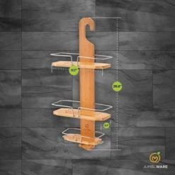 JumblWare Bamboo Shower Caddy, Hanging 3-Tier Shower Organizer -HOMCOM Store GUEST 8b442583 5d17 4a02 9dd4 321437b4d84c
