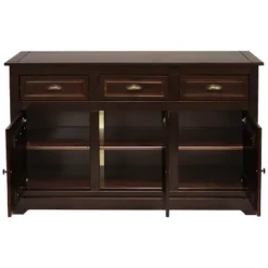 Sunnydaze Decor Sunnydaze Sideboard With 3 Drawers And 3 Doors - Solid Pine Construction - Dark Brown- 32" 24 Sunnydaze Decor Sunnydaze Sideboard With 3 Drawers And 3 Doors - Solid Pine Construction - Dark Brown- 32" -HOMCOM Store GUEST 8b6a9caa 4c32 478a 8d10 117942b01c86