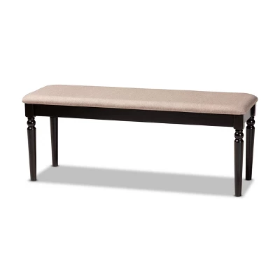 Giovanni Fabric Upholstered And Wood Dining Bench - Baxton Studio 9 Giovanni Fabric Upholstered And Wood Dining Bench - Baxton Studio - Image 7