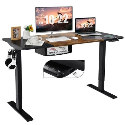55''x28'' Electric Standing Desk Height Adjustable Sit Stand Desk W/USB Port BrownBlack 12 55''x28'' Electric Standing Desk Height Adjustable Sit Stand Desk W/USB Port BrownBlack - Image 10