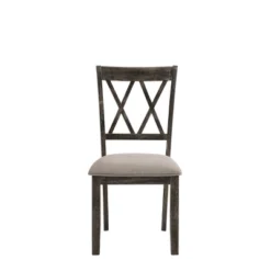 Set Of 2 20" Claudia Fabric Dining Chairs Weathered Gray - Acme Furniture