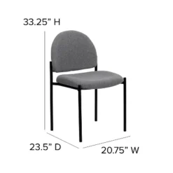 Flash Furniture Comfort Gray Fabric Stackable Steel Side Reception Chair -HOMCOM Store GUEST 8f4734e2 6f5e 4c8a b356 260ac6399846