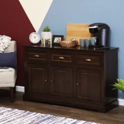 Sunnydaze Decor Sunnydaze Sideboard With 3 Drawers And 3 Doors - Solid Pine Construction - Dark Brown- 32" 19 Sunnydaze Decor Sunnydaze Sideboard With 3 Drawers And 3 Doors - Solid Pine Construction - Dark Brown- 32" -HOMCOM Store GUEST 8f4c54fd ee04 4ba1 af1d eef740e341cd
