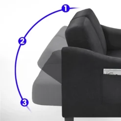 Yaheetech Upholstered Convertible Sofa Bed Futon With Adjustable Split Back -HOMCOM Store GUEST 8f795af9 c9a7 4ca1 a6bc db3af2facf01