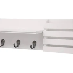 Sydney Wall Shelf With Hooks And Mail Sorter - White -HOMCOM Store GUEST 8fc9acc8 5d51 417e bdcc dfeb764c0388