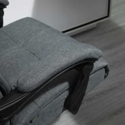 Vinsetto Executive Linen-Feel Fabric Office Chair High Back Swivel Task Chair With Adjustable Height Upholstered Retractable Footrest, Headrest And Padded Armrest -HOMCOM Store GUEST 90385e15 f22b 4da5 8280 0683e04eaa66