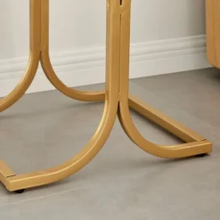 17.75" Rectangular Modern Glam Side Table With Drawer White/Gold - Danya B. -HOMCOM Store GUEST 90d2d214 5d63 4411 bec3 3733fe4f5d23