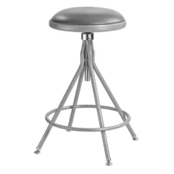 24"-30" Height Adjustable Heavy Duty Vinyl Padded Swivel Steel Accent Barstool Gray - Hampden Furnishings