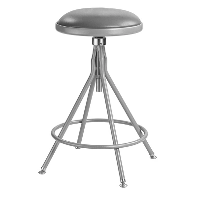 24"-30" Height Adjustable Heavy Duty Vinyl Padded Swivel Steel Accent Barstool Gray - Hampden Furnishings 3 24"-30" Height Adjustable Heavy Duty Vinyl Padded Swivel Steel Accent Barstool Gray - Hampden Furnishings