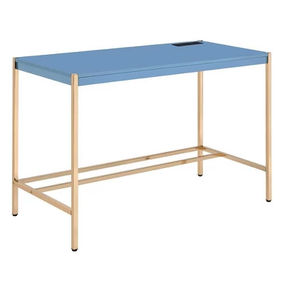 42" Midriaks Writing Desk Navy Blue/Gold Finish - Acme Furniture 4 42" Midriaks Writing Desk Navy Blue/Gold Finish - Acme Furniture - Image 2