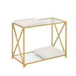 St Andrews Console Table White/Gold - Breighton Home -HOMCOM Store GUEST 93ae78e6 7304 44af 9bb3 e82d9fee18fa