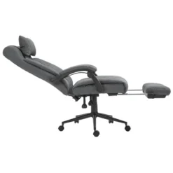 Vinsetto Executive Linen-Feel Fabric Office Chair High Back Swivel Task Chair With Adjustable Height Upholstered Retractable Footrest, Headrest And Padded Armrest -HOMCOM Store GUEST 944a99f7 0318 44fa be60 eeb9400ef5d3