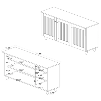 Fernanda Wood 3 Door Cabinet Oak Brown/Black - Baxton Studio 10 Fernanda Wood 3 Door Cabinet Oak Brown/Black - Baxton Studio - Image 8