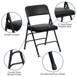 Flash Furniture 4 Pack HERCULES Series Curved Triple Braced & Double Hinged Upholstered Metal Folding Chair 19 Flash Furniture 4 Pack HERCULES Series Curved Triple Braced & Double Hinged Upholstered Metal Folding Chair -HOMCOM Store GUEST 9546a3f8 09bd 4d70 a82b f1c032d44437