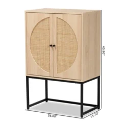 Ardon Bohemian Wood And Metal 2 Door Storage Cabinet With Rattan Light Brown/Black - Baxton Studio -HOMCOM Store GUEST 95730e09 a1a5 4fd3 ba58 f454de330297