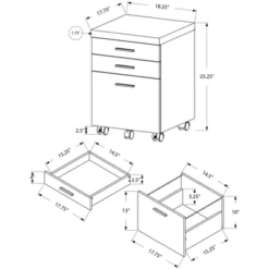 Monarch Specialties 3 Drawer File Cabinet, Filing Cabinet, Brown -HOMCOM Store GUEST 958aebab 91e9 46bf a50a cab36a09ac20