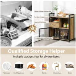 Costway Buffet Server Sideboard Kitchen Storage Cabinet W/ Drawer & Steel Doors 16 Costway Buffet Server Sideboard Kitchen Storage Cabinet W/ Drawer & Steel Doors -HOMCOM Store GUEST 959681cd 8b0f 47a9 9e4b cd5ec8c36995