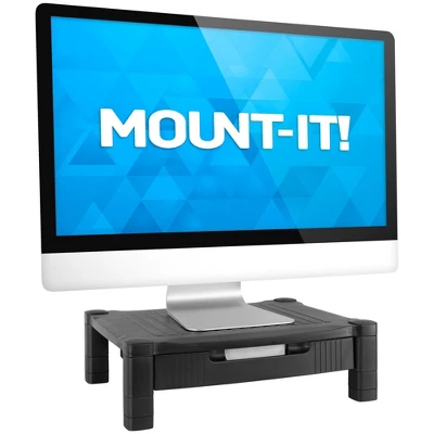 Mount-It! Monitor Riser With Drawer | Height Adjustable Monitor Stand With Sliding Three-Row Storage | Riser For Computer Screen, Printer, Or Laptop 3 Mount-It! Monitor Riser With Drawer | Height Adjustable Monitor Stand With Sliding Three-Row Storage | Riser For Computer Screen, Printer, Or Laptop