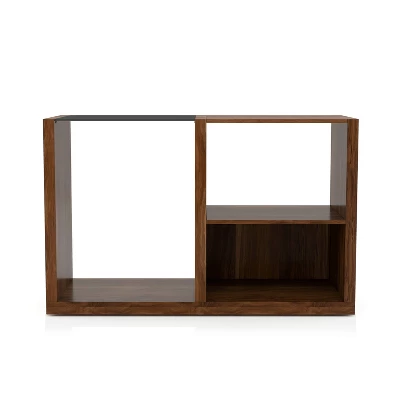 Glena Tempered Glass Insert Console Table Dark Walnut - MiBasics 4 Glena Tempered Glass Insert Console Table Dark Walnut - MiBasics - Image 2