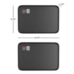 Fleming Supply All-Weather Plastic Indoor/Outdoor Boot Tray Set - 2 Pcs, Dark Gray