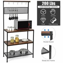 Costway 4-Tier Kitchen Bakers Rack Microwave Oven Stand Industrial W/Hooks & Mesh Panel 17 Costway 4-Tier Kitchen Bakers Rack Microwave Oven Stand Industrial W/Hooks & Mesh Panel -HOMCOM Store GUEST 96e817ec 1980 4bbf 9780 77c478d51a6f