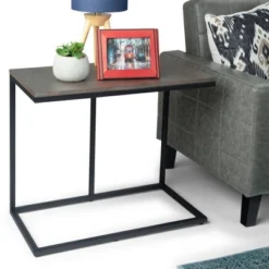 28" Hubbard Wide C Side Table Warm Gray - WyndenHall