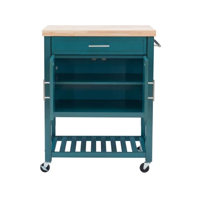 Abigail Kitchen Cart Teal - Powell Company 6 Abigail Kitchen Cart Teal - Powell Company - Image 4