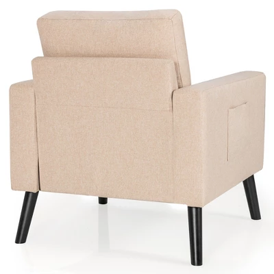 Costway Set Of 2 Accent Armchairs Upholstered Single Sofa Chairs W/ 2-Side Pockets 11 Costway Set Of 2 Accent Armchairs Upholstered Single Sofa Chairs W/ 2-Side Pockets - Image 9