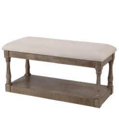LuxenHome Upholstered Beige Linen Entryway And Bedroom Bench. -HOMCOM Store GUEST 974127cd f3f3 49b4 bf29 308c9a3b9381