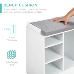Best Choice Products 46in Shoe Storage Organization Rack Bench For Entryway, Bedroom W/ Padded Seat, 10 Cubbies - White 10 Best Choice Products 46in Shoe Storage Organization Rack Bench For Entryway, Bedroom W/ Padded Seat, 10 Cubbies - White -HOMCOM Store GUEST 97e31c13 bc95 4d97 8139 8e0a325e6c0c