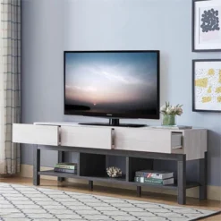 Ganett Wood TV Stand In White Oak And Distressed Gray - Furniture Of America 10 Ganett Wood TV Stand In White Oak And Distressed Gray - Furniture Of America -HOMCOM Store GUEST 9949f5b2 bff6 4f31 a470 619f945fa7b6