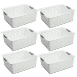 Sterilite Ultra Plastic Durable Storage Bin Tote Baskets With Comfortable Handles For Household And Office Organization -HOMCOM Store GUEST 99dc78a7 b25a 4513 a97d 25d252d4bb11