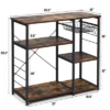 Costway Industrial Kitchen Baker's Rack Microwave Stand Utility Storage Shelf W/ 6 Hooks Steel Black -HOMCOM Store GUEST 9ad0ea14 b0c3 4125 a560 0f1029d98856