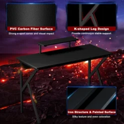 Costway Gaming Desk Computer Desk PC Table Workstation With Cup Holder & Headphone Hook -HOMCOM Store GUEST 9aedcb12 1f73 4a76 bcd5 c048971eb0b0
