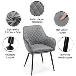 Yaheetech Set Of 2 Velvet Fabric Dining Chairs With Metal Legs -HOMCOM Store GUEST 9b2c9ce9 1876 431e 9aba c9bdd7a24d0f