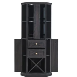 Home Source Corner Bar Cabinet With Rotating Wine Rack -HOMCOM Store GUEST 9b7b48e9 bfa4 45bb bfce e67e24609f01
