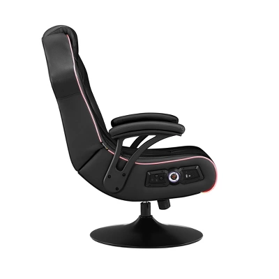 CXR3 Neo Fiber LED Audio Pedestal Gaming Chair With Subwoofer Black - X Rocker 4 CXR3 Neo Fiber LED Audio Pedestal Gaming Chair With Subwoofer Black - X Rocker - Image 2
