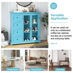 Costway Buffet Sideboard Table Kitchen Storage Cabinet With Drawers & Doors Blue/White/Green 18 Costway Buffet Sideboard Table Kitchen Storage Cabinet With Drawers & Doors Blue/White/Green -HOMCOM Store GUEST 9bba8e8a f02e 4da4 a651 1366f02b4b63