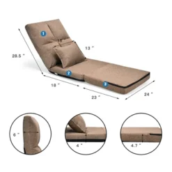 Costway Fold Down Chair Flip Out Lounger Convertible Sleeper Couch Futon Bed W/ Pillow -HOMCOM Store GUEST 9c7eee78 d6db 4bfb b806 774e05b76879