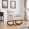 Yaheetech Upholstered Rocking Chair With Rubber Wood Legs And Side Pockets -HOMCOM Store GUEST 9db8a094 180a 45b6 ba9f 3fa370b51503