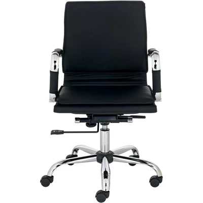 Studio 55D Tanner Black Faux Leather Lowback Desk Chair 6 Studio 55D Tanner Black Faux Leather Lowback Desk Chair - Image 4