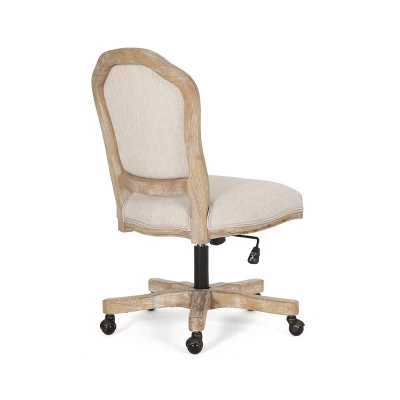 Scilley French Country Upholstered Swivel Office Chair - Christopher Knight Home 5 Scilley French Country Upholstered Swivel Office Chair - Christopher Knight Home - Image 3