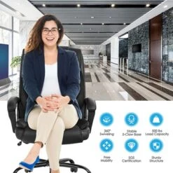 Costway Big & Tall 500lb Massage Office Chair E Xecutive PU Leather Computer Desk Chair -HOMCOM Store GUEST a1021dcf 2e69 4826 a1ab a8ab532e72cc