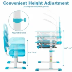 Costway Height Adjustable Kids Study Table And Chair Set W/Bookstand & Light Pink/Light Blue 19 Costway Height Adjustable Kids Study Table And Chair Set W/Bookstand & Light Pink/Light Blue -HOMCOM Store GUEST a148eb04 07b4 4bd6 bc3c fa1dea13e802
