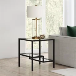 Metal Two Tier Side Table In Black - Henn&Hart -HOMCOM Store GUEST a166f626 1493 4b6e 9889 35c354ded126