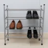 Home Basics Expandable 4 Tier Steel Shoe Rack, Chrome -HOMCOM Store GUEST a170fc41 0612 4aa6 925a 313bdbbc46ac
