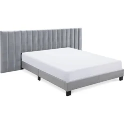 Gramercy Channel Tufted Upholstered Bed Gray Velvet - Finch -HOMCOM Store GUEST a17fa9c5 ed0e 42ea 9067 3925e5a0af6d