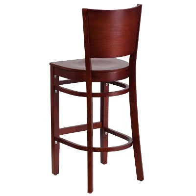 Emma And Oliver Solid Back Wooden Restaurant Dining Barstool 3 Emma And Oliver Solid Back Wooden Restaurant Dining Barstool