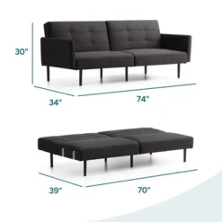 Comfort Collection Futon Sofa Bed With Buttonless Tufting - Lucid 25 Comfort Collection Futon Sofa Bed With Buttonless Tufting - Lucid -HOMCOM Store GUEST a1abb7b7 deda 400d 9aba b6cbcd3227a6